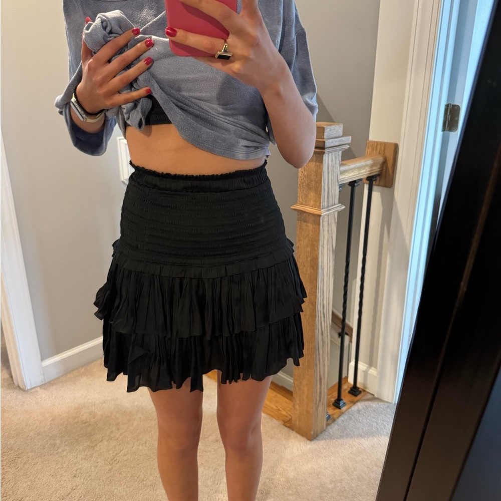 Elegant Black Ruffled Skirt